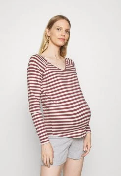 ONLY MATERNITY Donna OLMFIFI V NECK - Maglietta A Manica Lunga - Rose Brown