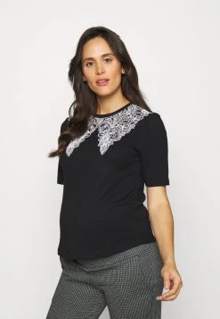 ONLY MATERNITY Donna OLMCOLLIE LIFE COLLAR - T-shirt Con Stampa - Black