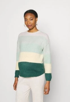 ONLY MATERNITY Donna OLMSONJA LIFE O NECK - Maglione - Mallard Green/mellow Yellow/frosty Green/pumice Stone