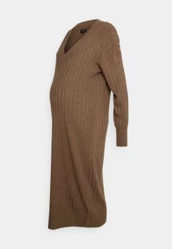 ONLY MATERNITY Donna OLMNEW TESSA MIDI V NECK DRESS - Abito In Maglia - Chestnut Melange -Negozio al dettaglio ONLY MATERNITY 12cbe3e3f10e4338b88e18b5bd3c78ad