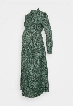 ONLY MATERNITY Donna OLMNOELLE MIDI DRESS - Abito A Camicia - Dark Green