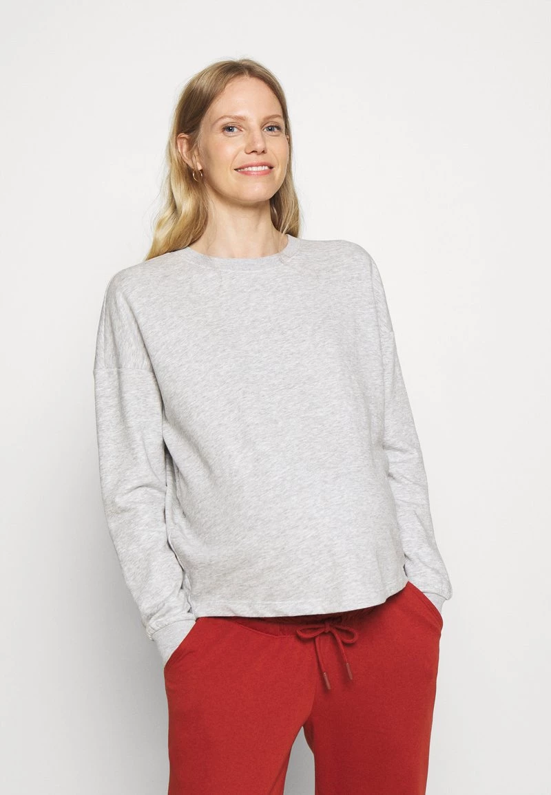 ONLY MATERNITY Donna OLMBLESS LIFE O NECK CROPPED - Felpa - Light Grey Melange 3 ONLY MATERNITY Donna OLMBLESS LIFE O NECK CROPPED - Felpa - Light Grey Melange