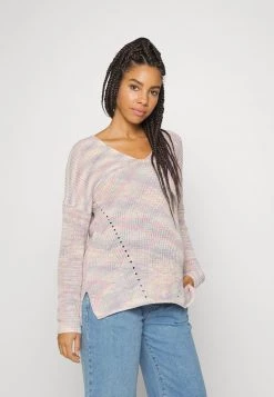 ONLY MATERNITY Donna OLMNINNI LIFE V-NECK - Maglione - Thistle