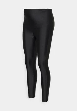 ONLY MATERNITY Donna OLMLINA SHINY - Leggings - Black