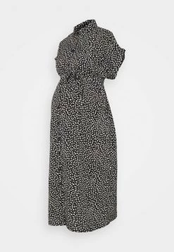 ONLY MATERNITY Donna OLMHANNOVER DRESS - Abito A Camicia - Black/cloud Dancer Graphic
