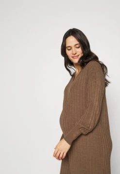 ONLY MATERNITY Donna OLMNEW TESSA MIDI V NECK DRESS - Abito In Maglia - Chestnut Melange -Negozio al dettaglio ONLY MATERNITY 411164218a124d979377d871f7476761