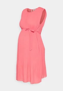 ONLY MATERNITY Donna OLMPETUNIA PLISSE DRESS - Vestito Elegante - Calypso Coral