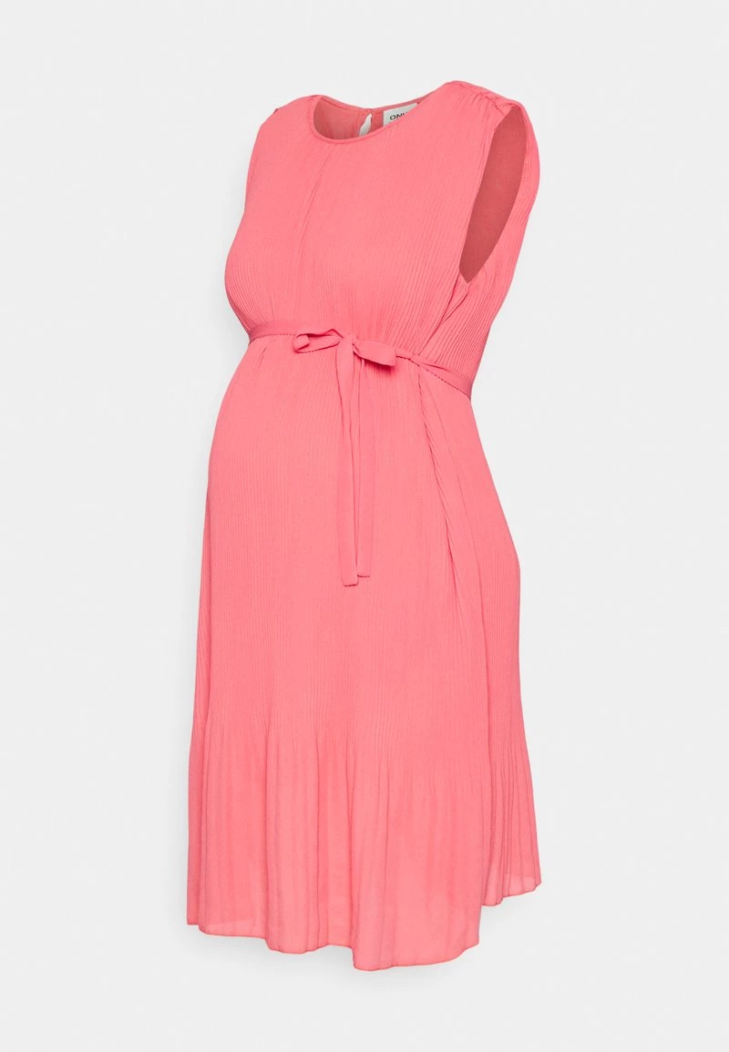 ONLY MATERNITY Donna OLMPETUNIA PLISSE DRESS - Vestito Elegante - Calypso Coral 3 ONLY MATERNITY Donna OLMPETUNIA PLISSE DRESS - Vestito Elegante - Calypso Coral