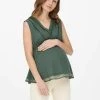 ONLY MATERNITY Donna ÄRMELLOS - Camicetta - Balsam Green