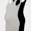 ONLY MATERNITY Donna OLMLOVELY LIFE LONG 2 PACK - Top - Black/black/light Grey Melange -Negozio al dettaglio ONLY MATERNITY 428e09c0e4a04737bf7d661617755fba