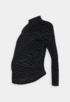 ONLY MATERNITY Donna OLMLINNA HIGHNECK BOX - Maglietta A Manica Lunga - Black -Negozio al dettaglio ONLY MATERNITY 44a01c6ec215455b8738e2df1287e9e4