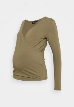 ONLY MATERNITY Donna OLMJOY LIFE WRAP - Maglietta A Manica Lunga - Dusky Green -Negozio al dettaglio ONLY MATERNITY 524f94b79a7149c7acbbb1ab2e48ec73