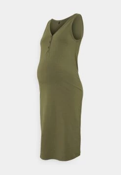 ONLY MATERNITY Donna OLMSALLY CALF DRESS - Vestito Di Maglina - Olive Night
