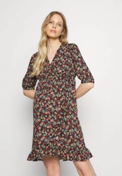 ONLY MATERNITY Donna OLMSIF LIFE WRAP DRESS - Vestito Estivo - Black/autumn Garden Flowers