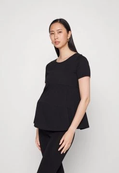 ONLY MATERNITY Donna OLMAYCA PEPLUM - T-shirt Basic - Black
