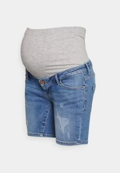 ONLY MATERNITY Donna OLMLAOLA - Shorts Di Jeans - Dark Blue Denim