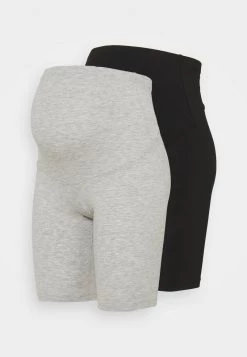 ONLY MATERNITY Donna OLMLOVELY 2 PACK - Shorts - Black/light Grey