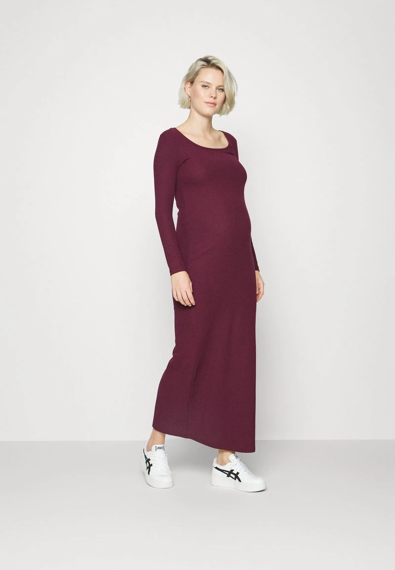 ONLY MATERNITY Donna OLMNELLA LONG DRESS - Vestito Di Maglina - Winetasting 3 ONLY MATERNITY Donna OLMNELLA LONG DRESS - Vestito Di Maglina - Winetasting