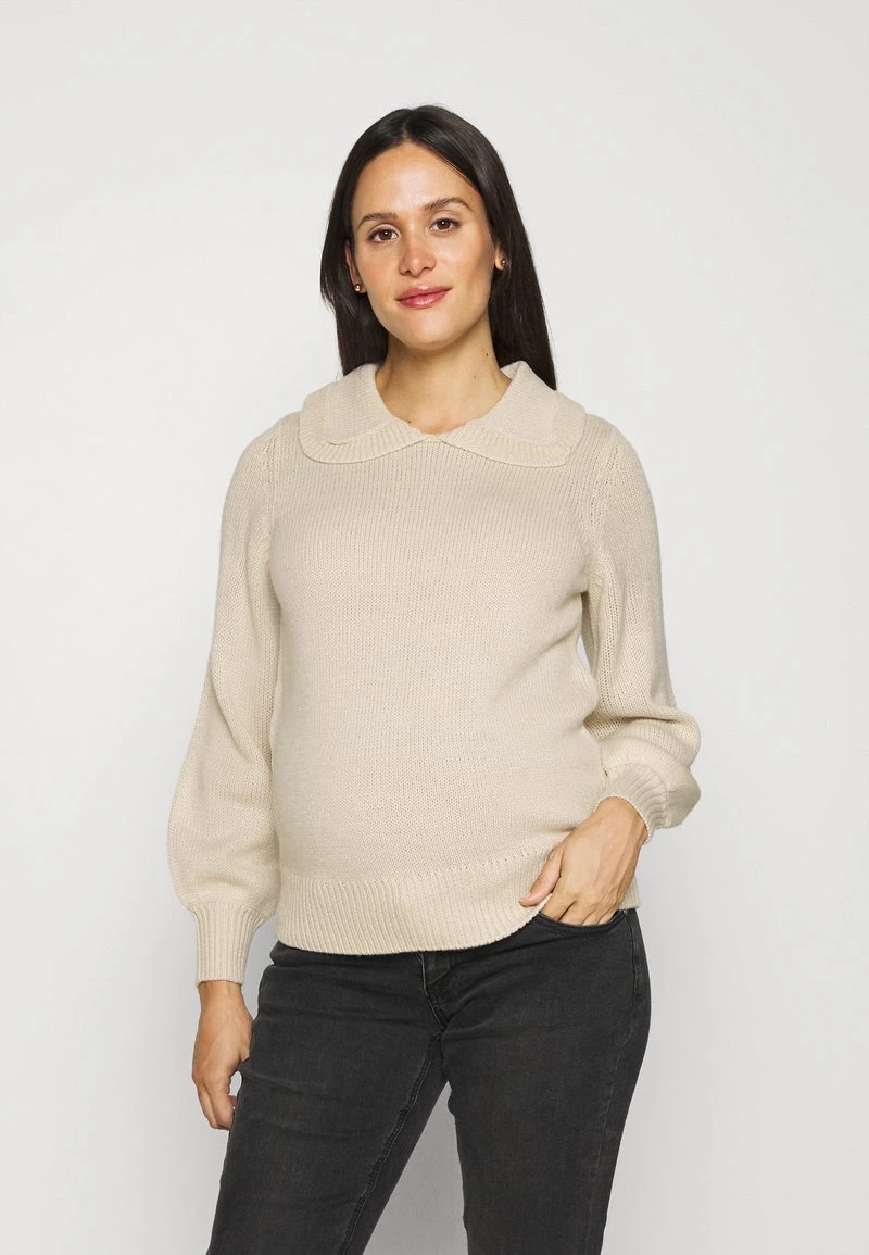 ONLY MATERNITY Donna OLMLEXA COLLAR - Maglione - Pumice Stone 3 ONLY MATERNITY Donna OLMLEXA COLLAR - Maglione - Pumice Stone