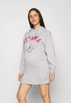 ONLY MATERNITY Donna OLMDREAMER LIFE TUNIC HOOD - Vestito Di Maglina - Light Grey Melange