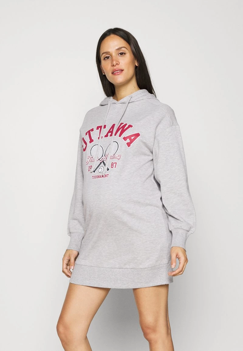 ONLY MATERNITY Donna OLMDREAMER LIFE TUNIC HOOD - Vestito Di Maglina - Light Grey Melange 3 ONLY MATERNITY Donna OLMDREAMER LIFE TUNIC HOOD - Vestito Di Maglina - Light Grey Melange