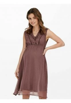 ONLY MATERNITY Donna MAMA GEPUNKTET - Vestito Di Maglina - Rose Taupe