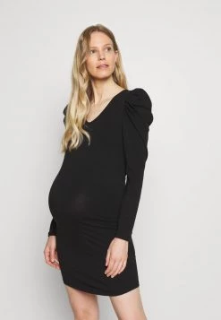 ONLY MATERNITY Donna OLMLISA LIFE PUFF DRESS - Vestito Di Maglina - Black