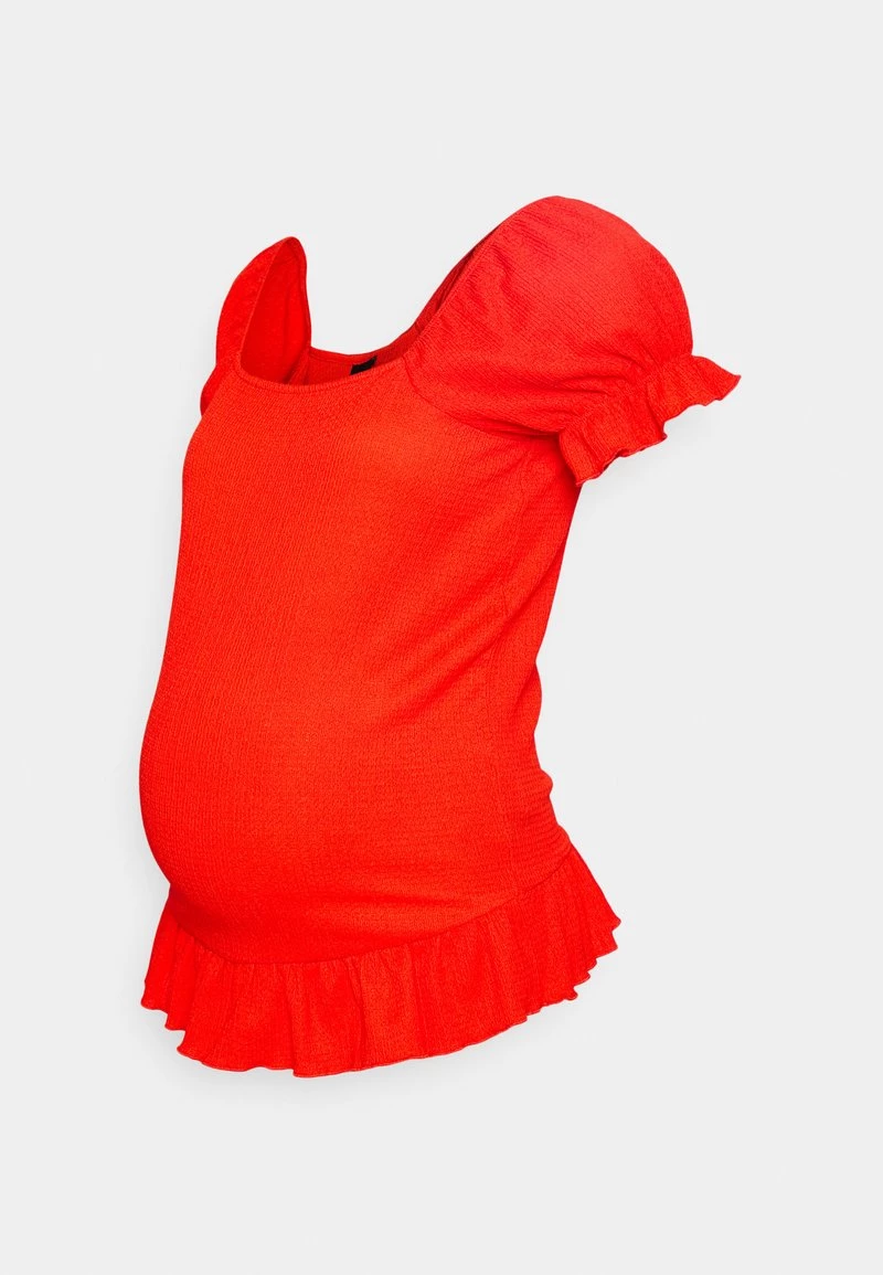 ONLY MATERNITY Donna OLMMILLE PUFF - T-shirt Con Stampa - Fiery Red 3 ONLY MATERNITY Donna OLMMILLE PUFF - T-shirt Con Stampa - Fiery Red